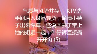 ❤️气质与风骚并存❤️KTV洗手间后入极品骚货，偷情小姨子出来爆草，还说回去了带上她的姐姐一起，牛仔裤直接撕开开肏 (5)